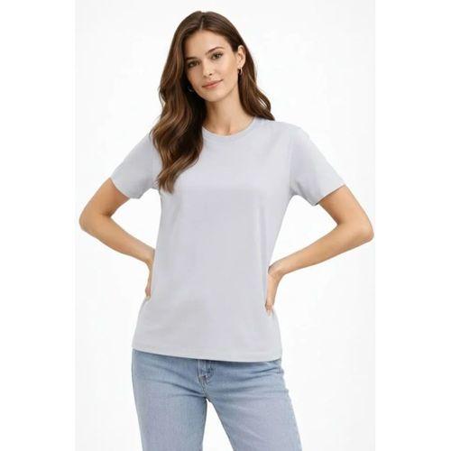 Bisiklet Yaka Tişört  Regular Kalıp Basic Pamuklu  Günlük Kullanım  T-shirt - Gri