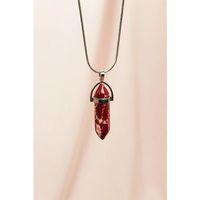 Rodokrozit Doğal Taşı Zincirli El Yapımı Tasarımlı Kolye Uç: 3,5 cm Zincir: 20 cm Kutulu