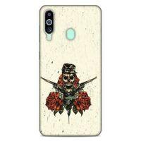 Lopard Samsung Galaxy M40 Uyumlu Kılıf Tattoo's (1) Kılıfı Gül İskelet