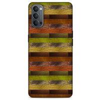 Oppo Reno 4 Kılıf Patchwork (48) Bumper Kılıf Kahve Yeşil