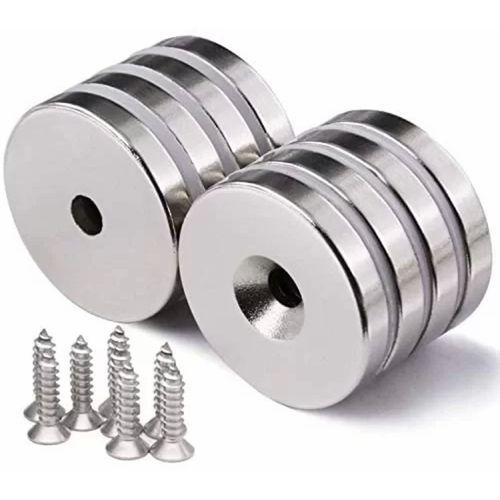 2 Adet 25x10/5x5,5 Mm Neodyum Mıknatıs Havşa Delikli Magnet Vida Atılabilir N35 Nikel Paslanmaz