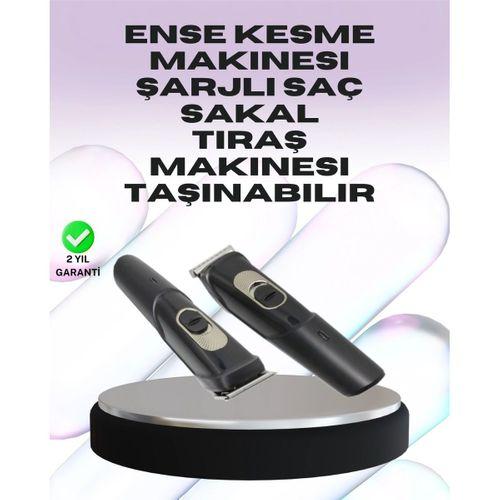 Sessiz Motorlu, Kablosuz Kullanımlı Şarjlı Saç Ve Sakal Kesme Makinesi – Taraklı Set