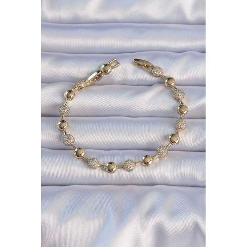 XUPİNG Altın Renk Zirkon Taşlı Topçuk Model Bileklik