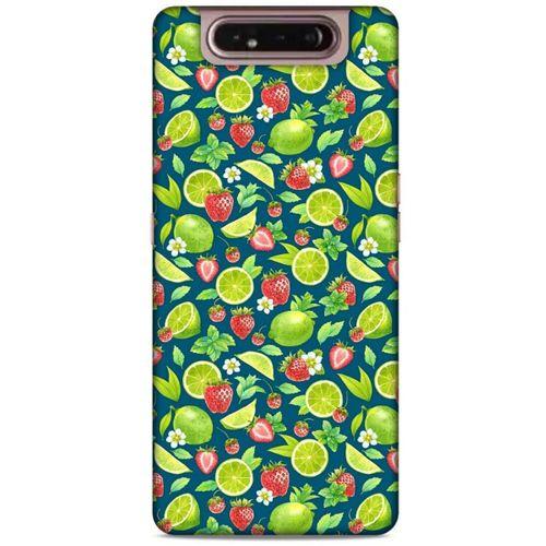 Frutix Çilek Lime  01 Samsung Galaxy A80 Kılıf Desenli Silikon