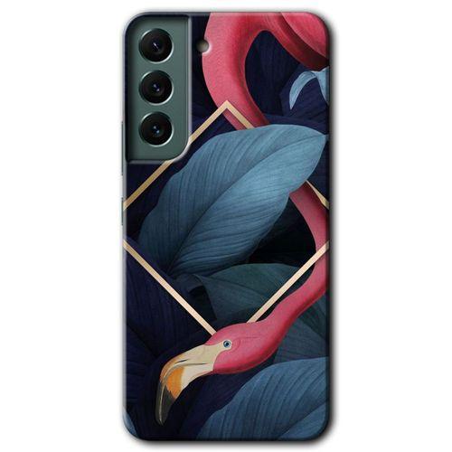 Samsung Galaxy S22 Plus Kılıf HD Desen Baskılı Arka Kapak - Flamingo Yaprak