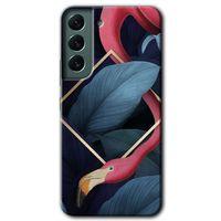 Samsung Galaxy S22 Plus Kılıf HD Desen Baskılı Arka Kapak - Flamingo Yaprak