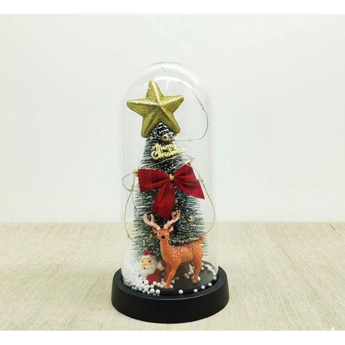 Yılbaşı Temalı Işıklı Dekoratif Cam Fanus