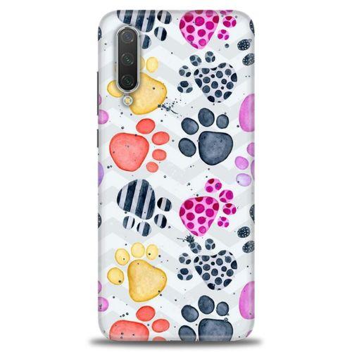 Xiaomi Mi 9 SE Kılıf HD Baskılı Kılıf - Renkli Patiler + Tam Ekran Koruyucu