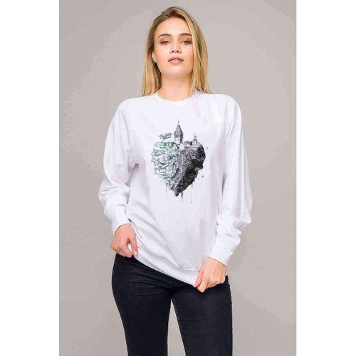 The Galata Istanbul Baskılı Beyaz Kadın Sweatshirt