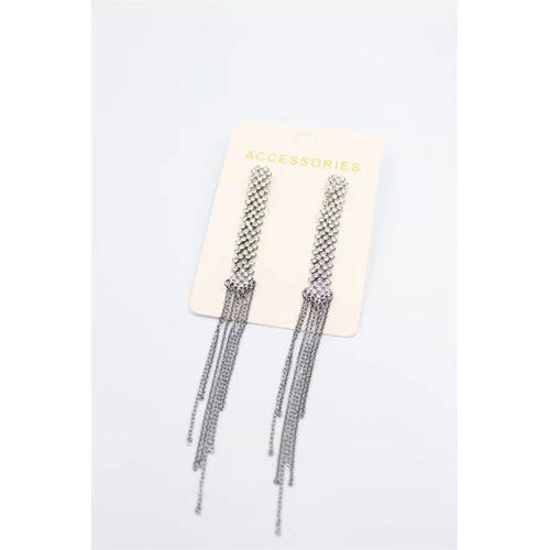 Zincir Sallantılı Küpe - Siyah