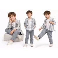 1-5 Yaş Müslin Gömlekli Keten 3 Parça Çocuk Takımı