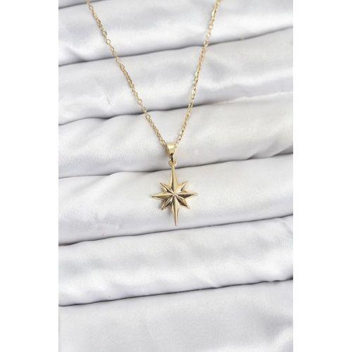 316L Çelik Zincir Gold Renk Kutup Yıldızı Model Kadın Kolye