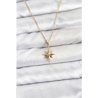 316L Çelik Zincir Gold Renk Kutup Yıldızı Model Kadın Kolye