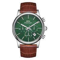 Slazenger SL.09.2481.2.04 Quartz Deri Kahverengi Yeşil Kadran 40 mm Erkek Kol Saati