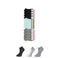 Siyah Gri ve Beyaz Kadın Bilek Çorap 12 çift