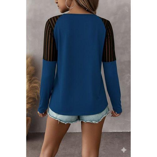 Kadın Uzun Kollu Yakadan Fermuarlı Viskon Bluz