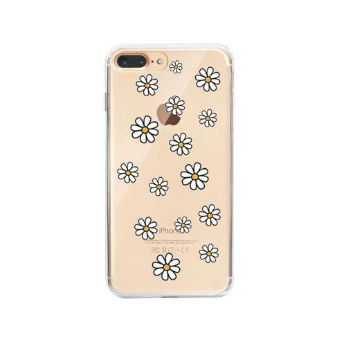iPhone 8 Plus Papatya Şelalesi Desenli Premium Şeffaf Silikon Kılıf