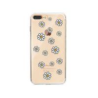 iPhone 8 Plus Papatya Şelalesi Desenli Premium Şeffaf Silikon Kılıf