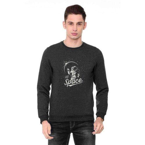 Astronot I Need More Space Uzay Baskılı Füme Antrasit Erkek Sweatshirt