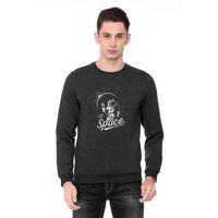 Astronot I Need More Space Uzay Baskılı Füme Antrasit Erkek Sweatshirt