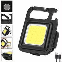 Hs-37 Led Anahtarlıklı Cep Boy Cob Led Metal Kasa Mıknatıslı Şişe Açacağı Usb’li Şarj Edilebilir El Feneri