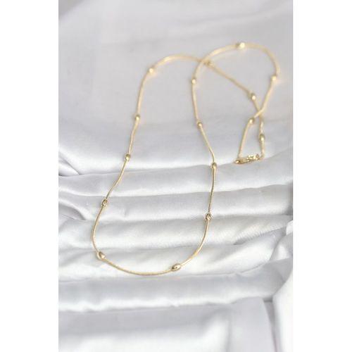 CM 14K Gold Renk Yılan Zincirli Damla Topçuk Model 60 cm Kadın Kolye