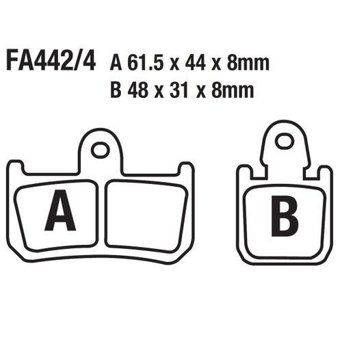 YAMAHA Yamaha Ön Fren Disk Balatası Fa442 Yzf R1 Uyumlu (2007-2014)Mt-01(