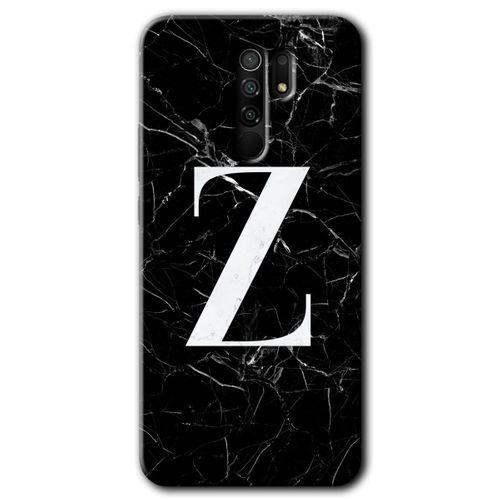 Potkal Hediye Fabrikası Xiaomi Redmi 9 Kılıf HD Desen Baskılı Arka Kapak - Siyah Mermer Desenli Y Harfi