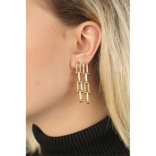 Dore Renk Sallantı Çelik Kadın Çelik Küpe