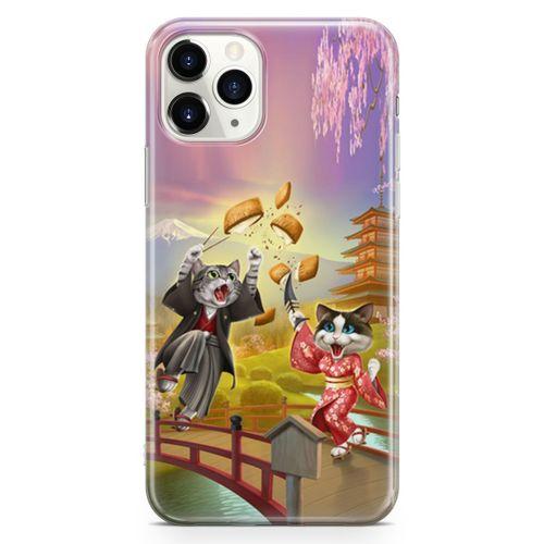 Apple iPhone 11 Pro Max Kılıf Geyşa Kediler Arka Kapak Koruma Desenli Full Koruyucu