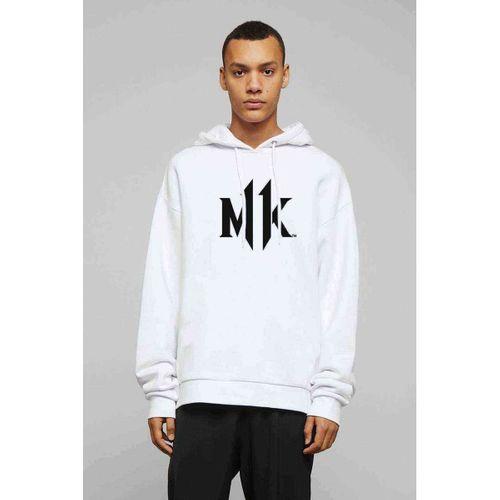 Mortal Kombat Baskılı Beyaz Erkek Kapşonlu Sweatshirt