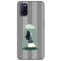 Oppo A72 Kılıf Depresyon (20) Koruyucu Kılıf Bej Siyah