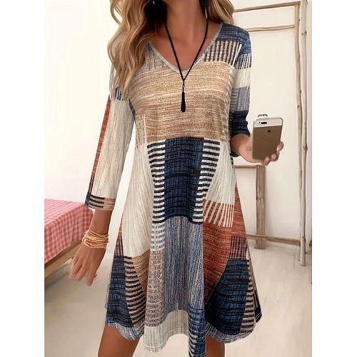 Kadın Uzun Kollu V Yaka Süprem Mini Elbise