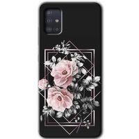 Samsung Galaxy A51 Kılıf HD Desen Baskılı Arka Kapak + Temperli Cam - Retro Çiçek 1