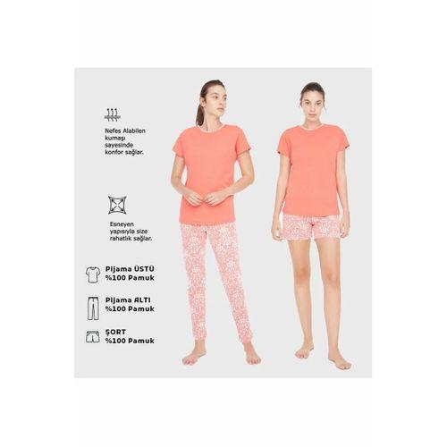 - Kadın Mercan 3 Lü Pijama Takımı