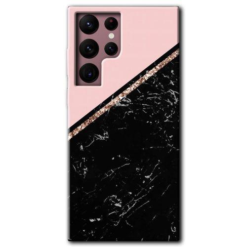 Potkal Hediye Fabrikası Samsung Galaxy S22 Ultra HD Baskılı Kılıf + 9D Tam Ekran Koruyucu - Yarım Mermer