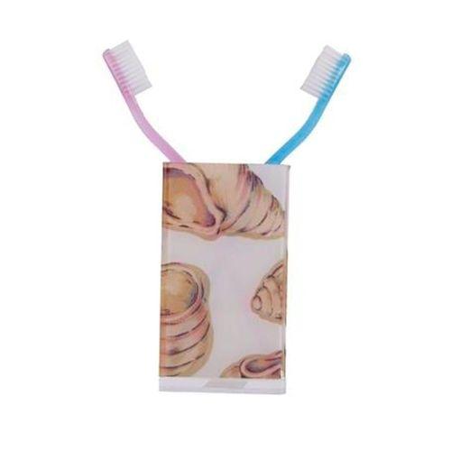 2 Adet Diş Fırçalık Ve Macun Kabı İstiridye Akrilik 6X6X12Cm 300Ml Banyo Seti