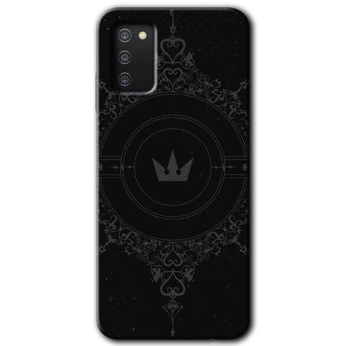 Samsung Galaxy A02s Kılıf Baskılı Kapak - Siyah Mandala 1 +Tam Ekran Koruyucu