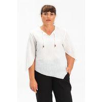 Truvakar Kol Büyük Beden Gofre Rodos Yazlık Bluz Beyaz Byz