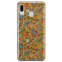 Samsung Galaxy A30 Kılıf Doodle Piknik Seti Arka Kapak Koruma Desenli Full Koruyucu