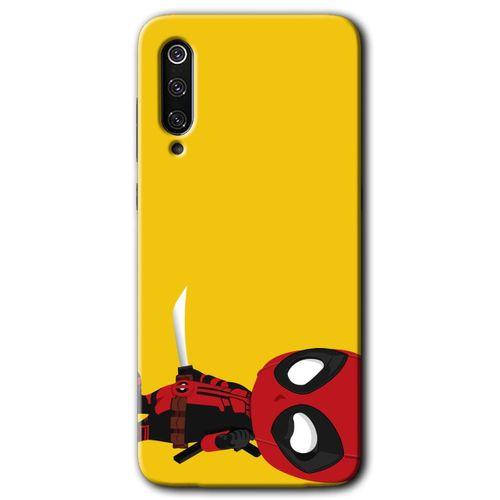 MRCİLETİSİM Xiaomi Mi 9 Kılıf Baskılı Kapak - DeadPool 6 + 5D Tam Kaplayan Cam
