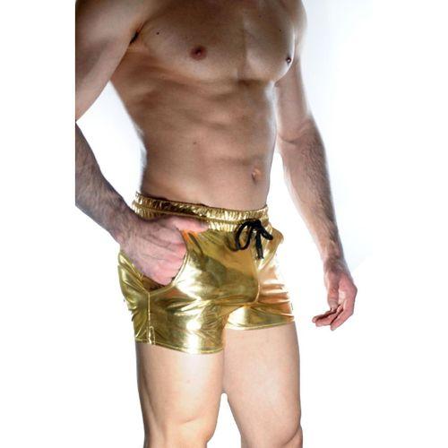 Erkek Gold Lame Short