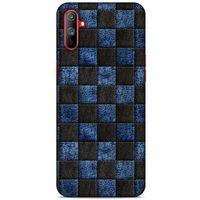 Oppo Realme C3 Kılıf Patchwork (9) Kılıf Siyah Mavi