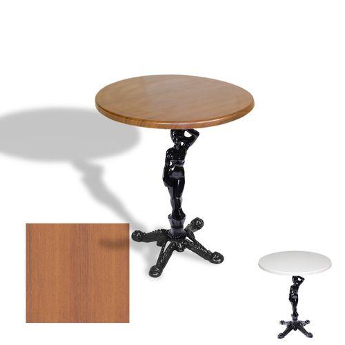 Dockers Çipa 1003 Döküm Ayak Yuvarlak Masa Çap 60cm - (Werzalit, Wermodin ve Allzalit Tabla) - Koyu Ahşap