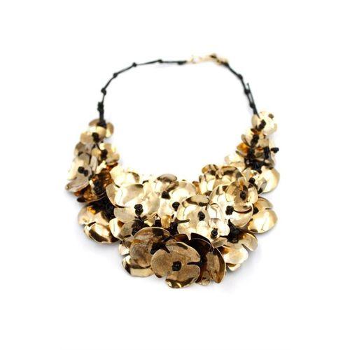 Çoklu Çiçek Kolye - Altın