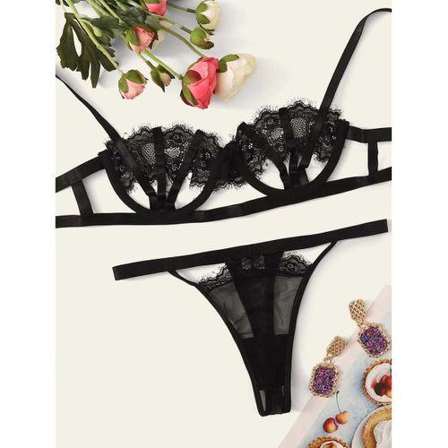 Kadın Siyah Midye Sütyen Takım