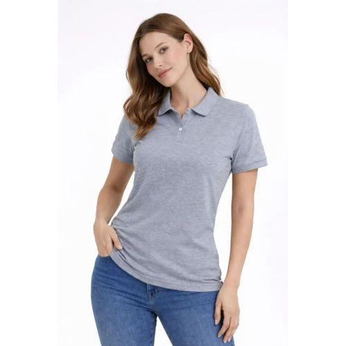 Pike Kumaş Düğmeli Yaka Regular Rahat Günlük Kısa Kol Tişört T-shirt - Gri