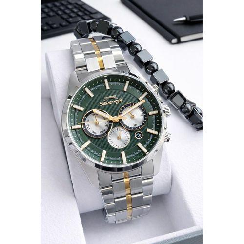 Slazenger Çelik Kordon İç Fonksiyonları Aktif 10 Atm+Bileklik Hediyeli Erkek Kol Saati VS.BLKT.0857