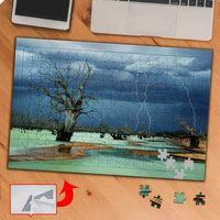 Kuru Ağaç Doğa Manzarası 240 Parça Puzzle Yapboz Tablo-p044