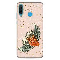 Lopard Huawei P30 Lite Uyumlu Kılıf Tattoo's (27) Tasarımlı Kılıf Kalp Dövmesi